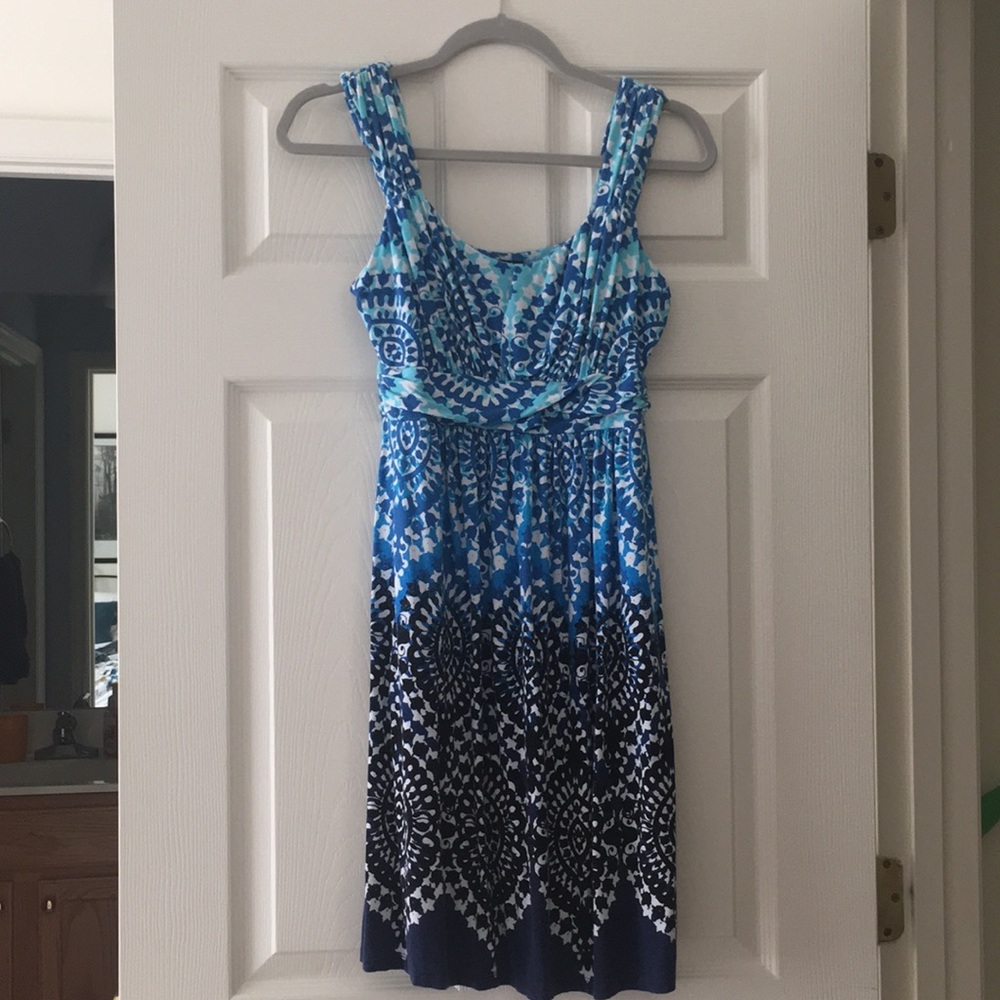 Style & Co. petite small blue & white sundress.